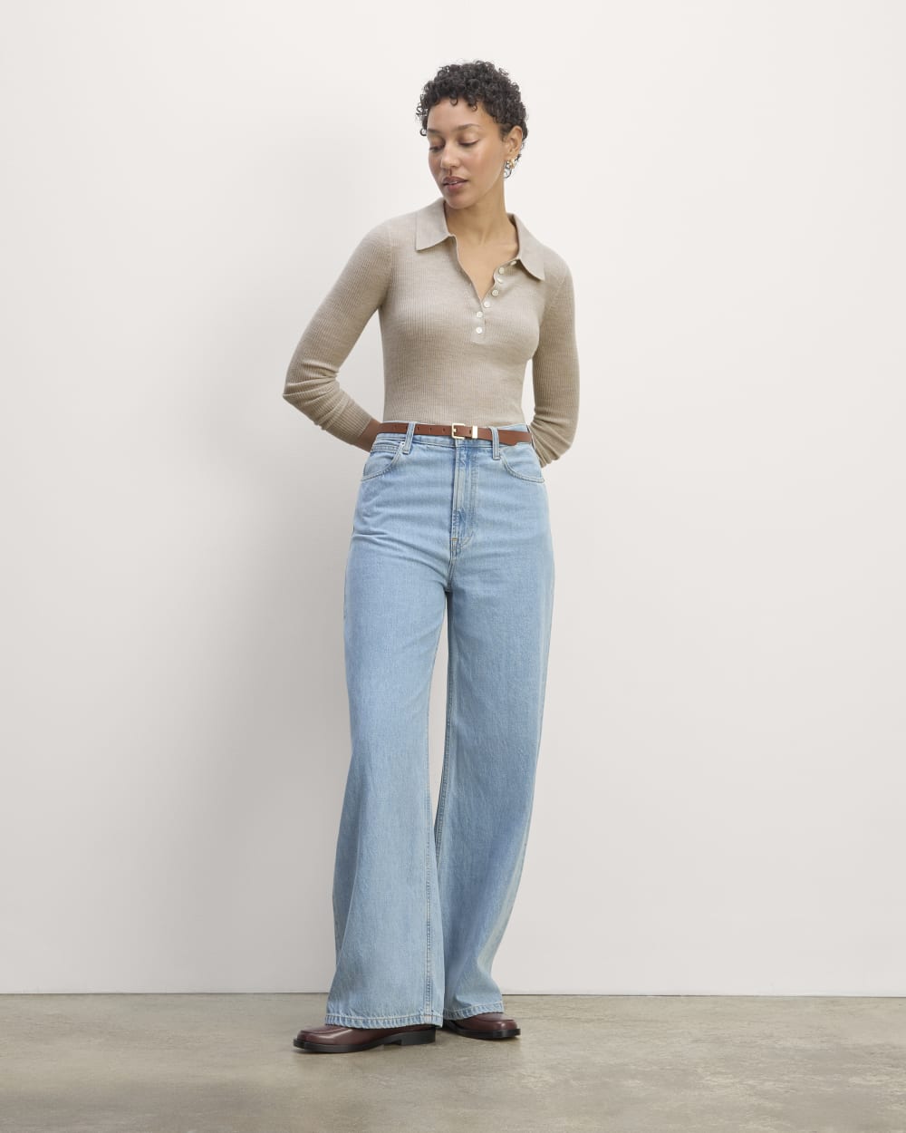 The Polo in Ultrasoft Merino | Heather Oatmeal
