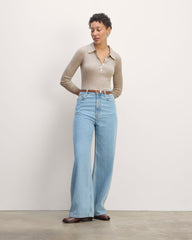 The Polo in Ultrasoft Merino | Heather Oatmeal