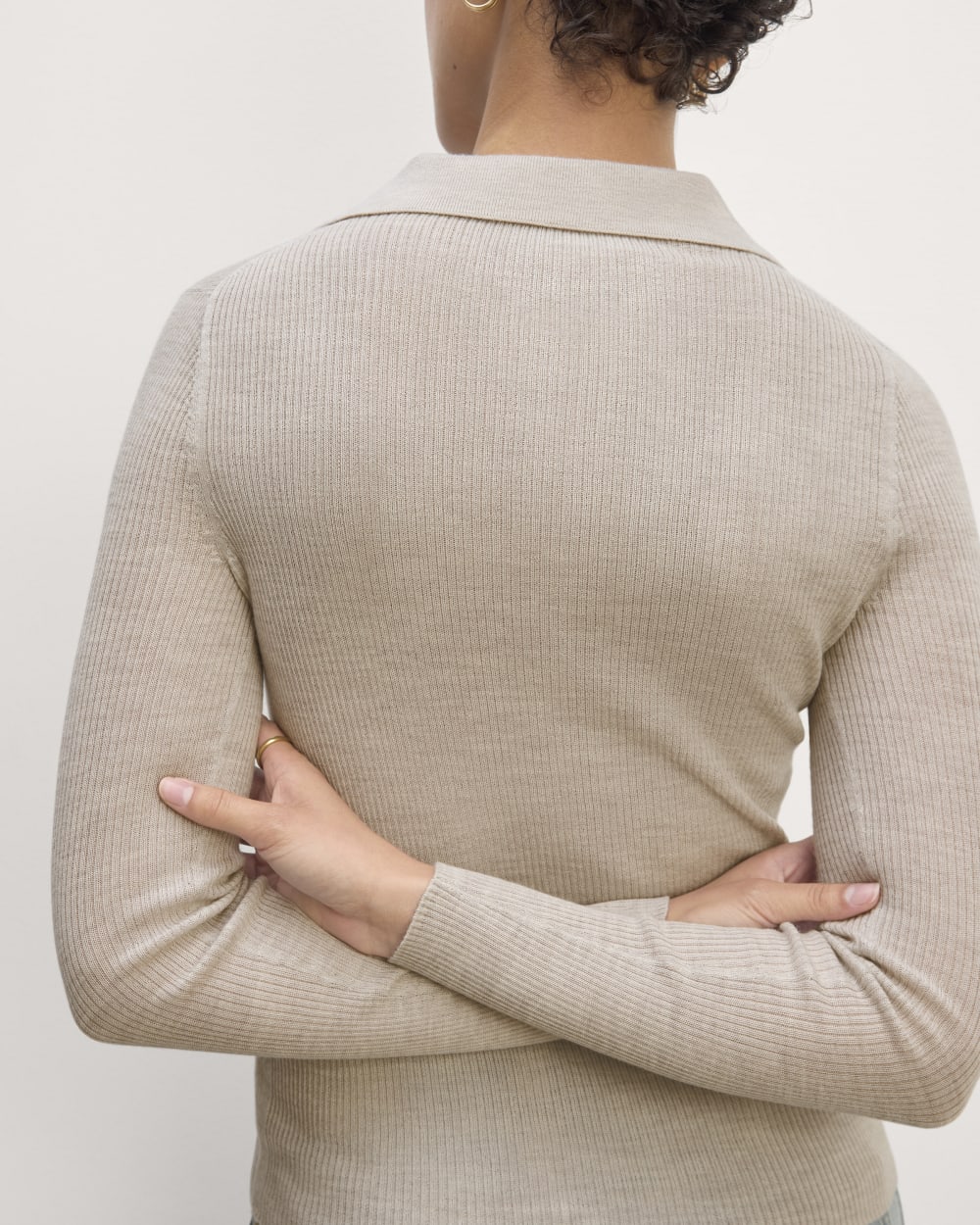 The Polo in Ultrasoft Merino | Heather Oatmeal