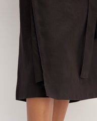 The Linen Wrap Skirt | Black