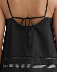 The Lace Trim Tank | Black