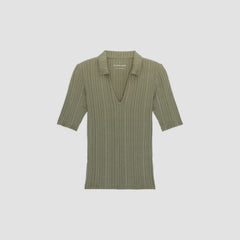 The Rib Soft Knit Open Collar Polo | Kalamata
