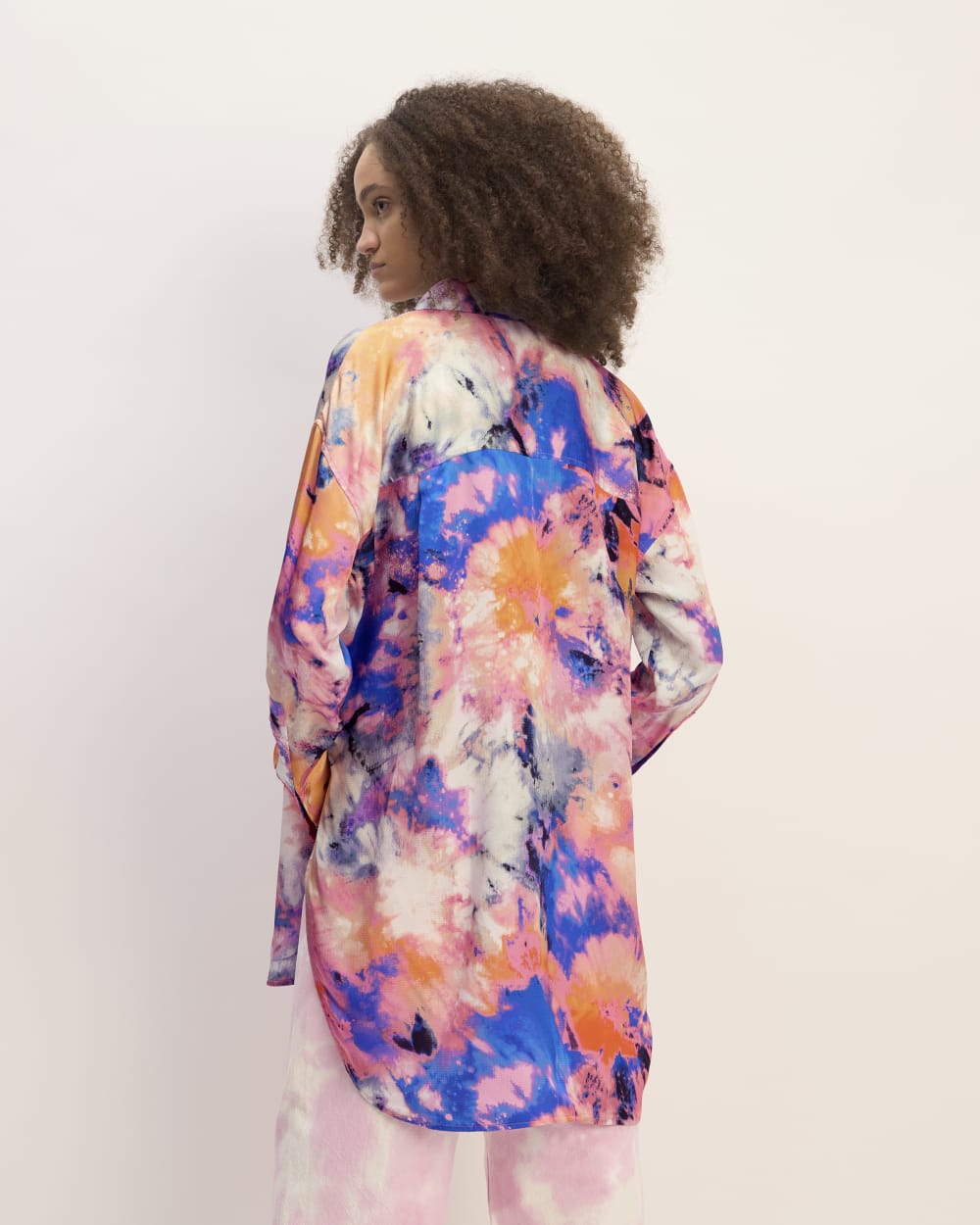 The Everlane x Marques' Almeida Satin Tie-Dye Shirt | Multi Tie-Dye