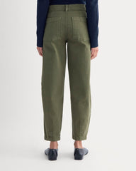 Twisted Seam Barrel Pant | Olive Night
