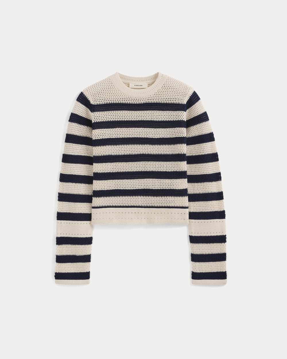Open Knit Long-Sleeve Crew in Everyday Cotton | Imperial Blue