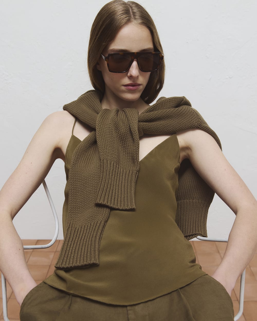The Tie Back Cami in Washable Silk | Beech