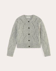 The Pointelle Cardigan in Cloud | Heather Grey