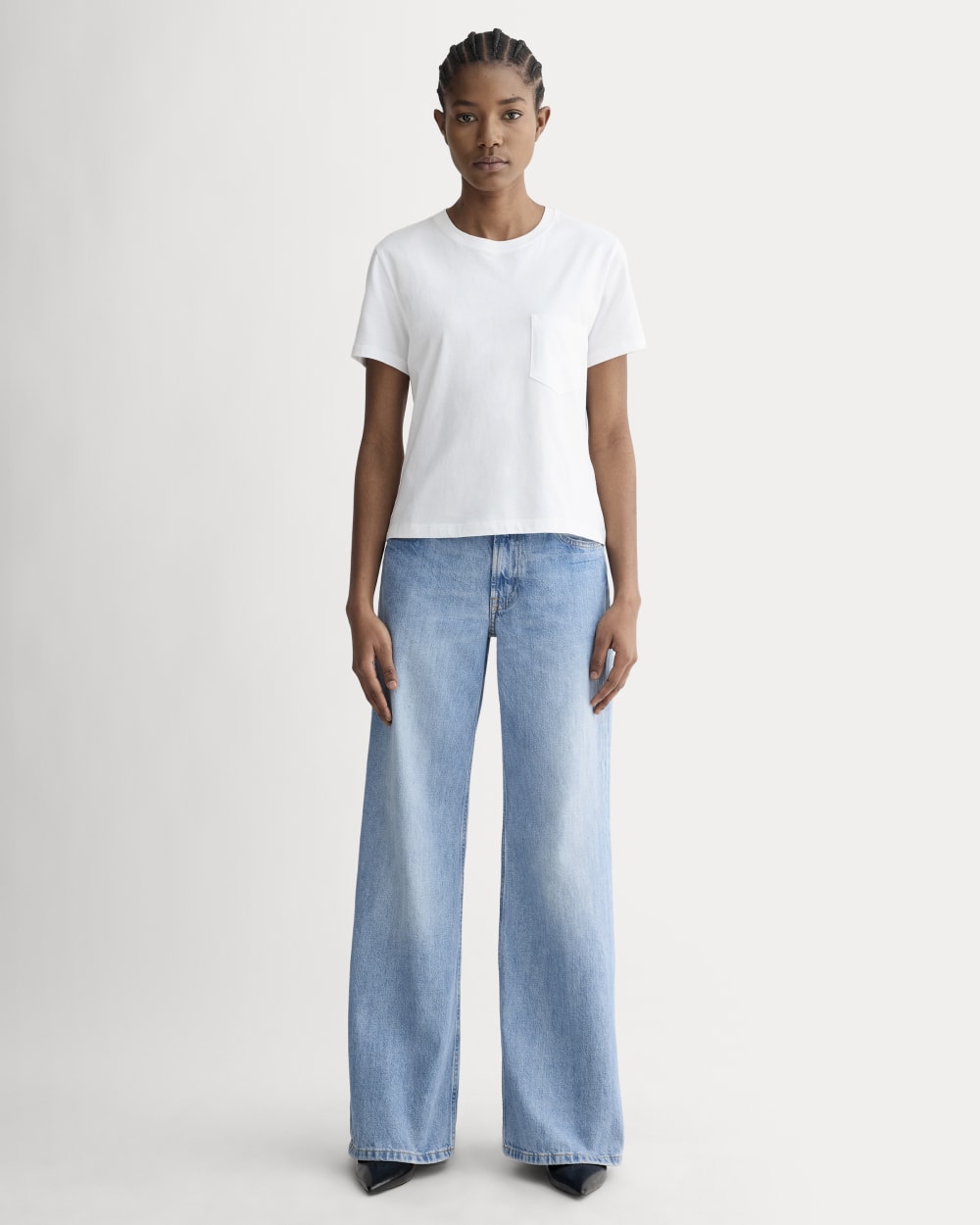 The Box-Cut Tee in Essential Cotton | White | Pocket