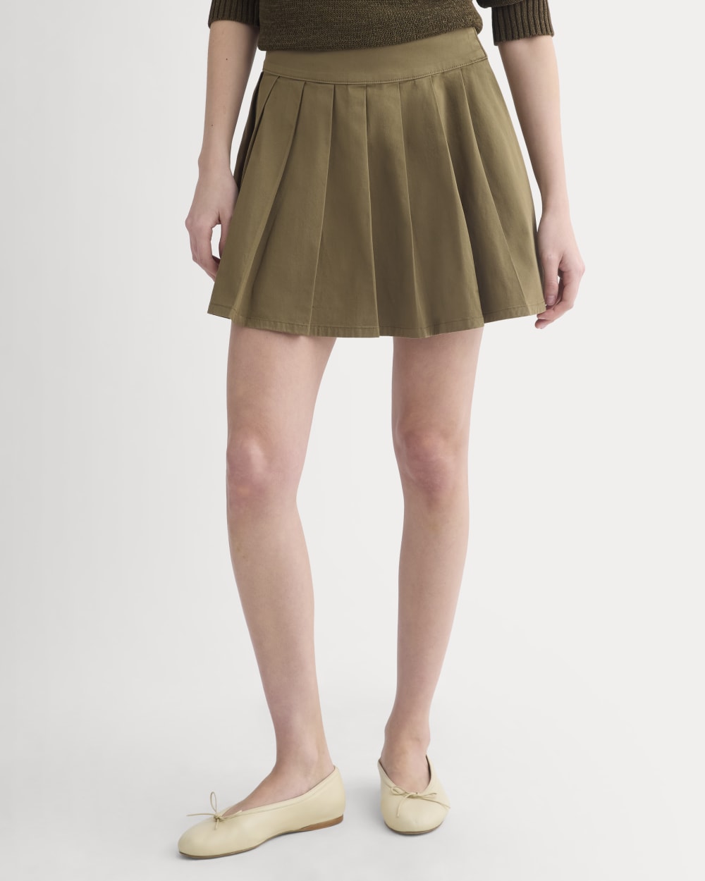 Utility Pleated Mini Skirt | Olive