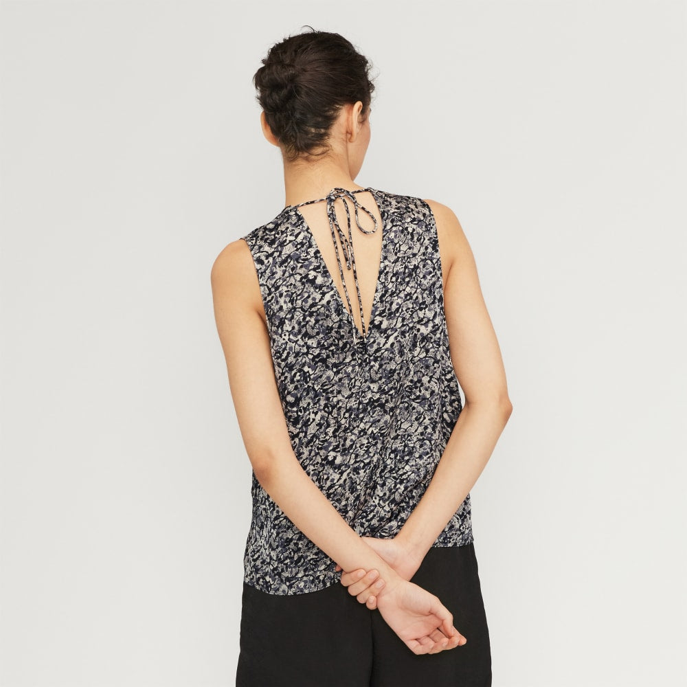 The Satin V-Neck Top | Splatter