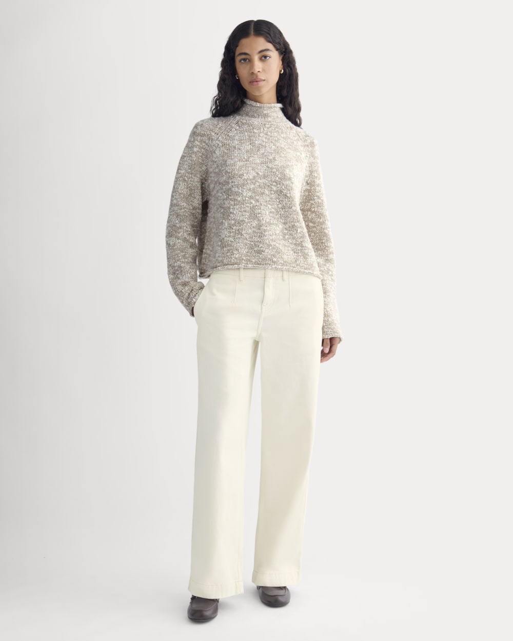 Rollneck Sweater | Bone/Trench Coat Twist