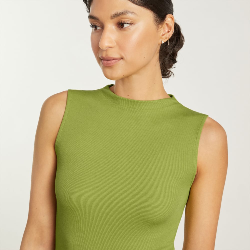 The Pima Micro-Rib Funnel-Neck Tank | Pepper
