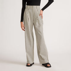 The Draper Pleated Pant in Buttersmooth | Ombre Stripe | 32" Inseam