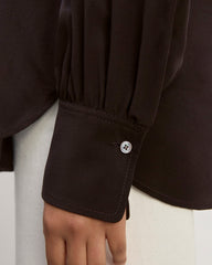 The Henley Shirt in Washable Silk | Black