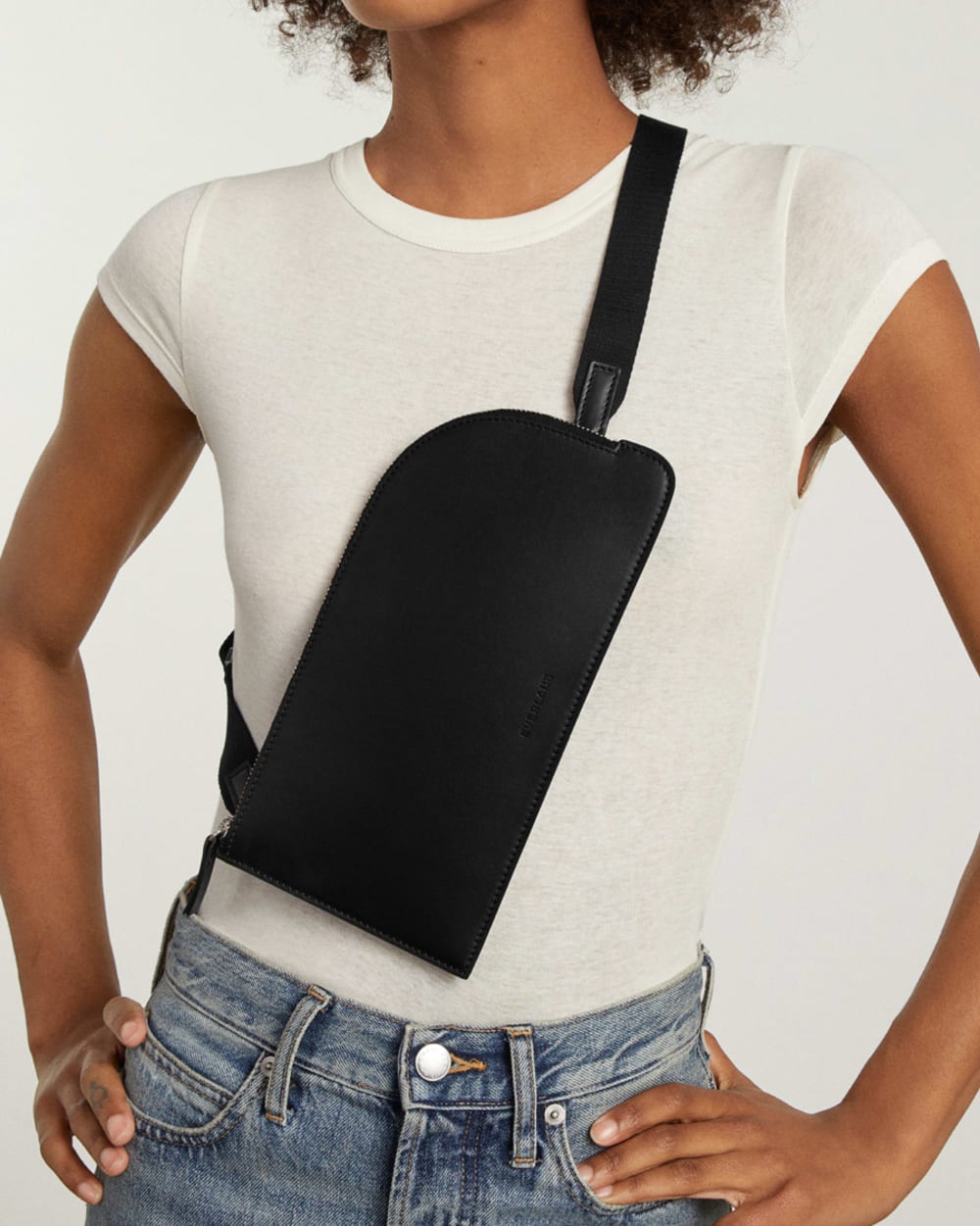 The Cactus Leather Sling Bag | Black