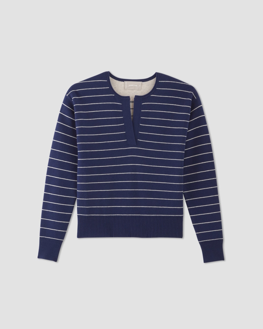 The Cotton-Merino Vintage Henley | Bright Navy / Canvas
