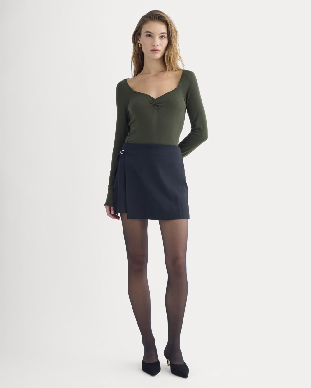 Sweetheart-Neck Top in Butterluxe | Dark Green