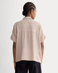 The Boxy Shirt in Washable Silk | Burnt Sugar