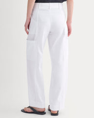 Utility Straight-Leg Cargo Pant | White