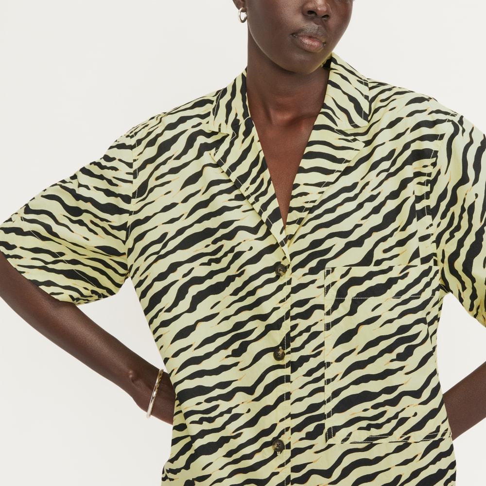 The Poplin Shirt | Pale Yellow Tiger Stripe
