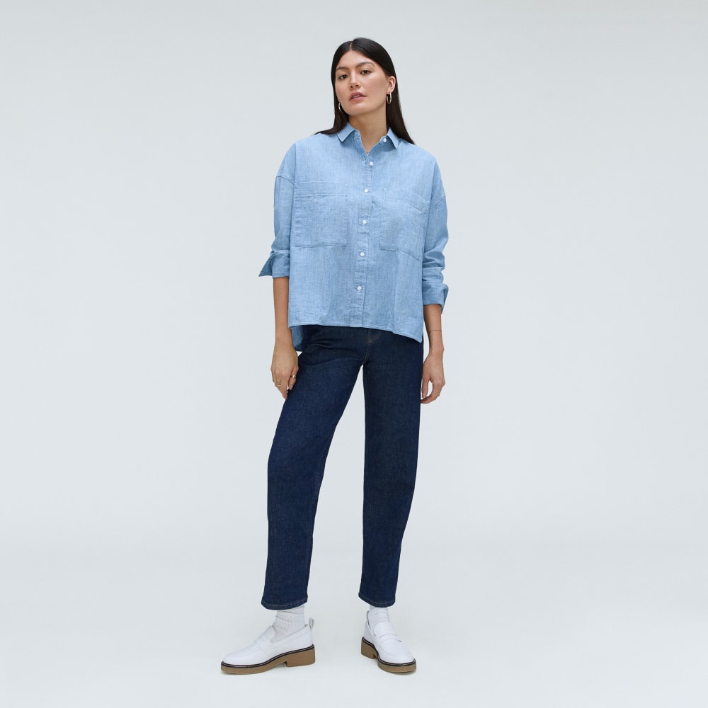 The ReChambray Boxy Shirt | Mid ReChambray