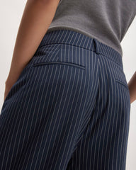 The Draper Pleated Pant in Buttersmooth | Navy / Bone | 32" Inseam