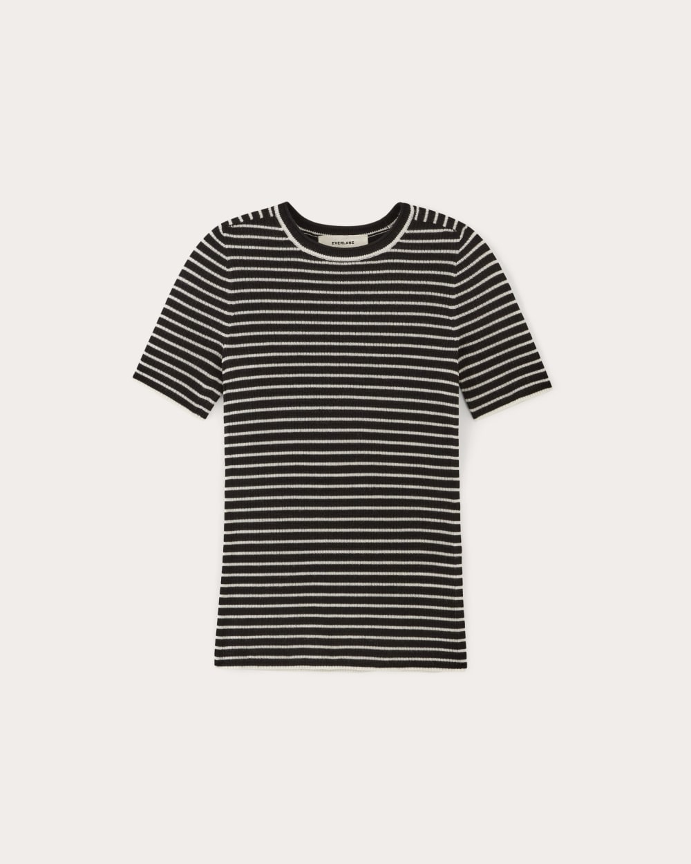 The Sweater Tee in Ultrasoft Merino | Black / Bone