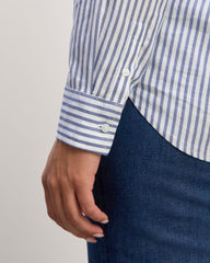 The Must-Have Shirt in Silky Cotton | White / Bellwether Blue