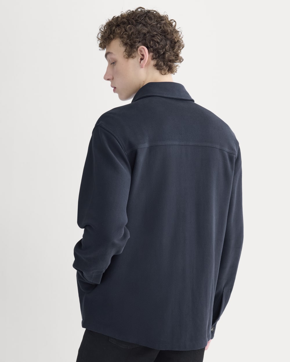 Relaxed Knit Utility Shirt | Navy