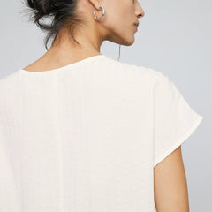 The City Stripe V-Neck Top | Bone