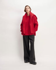 The Oversized Crew in Luxe Merino | Classic Red