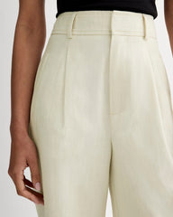The Draper Pleated Pant in Buttersmooth | Heathered Oat | 30" Inseam