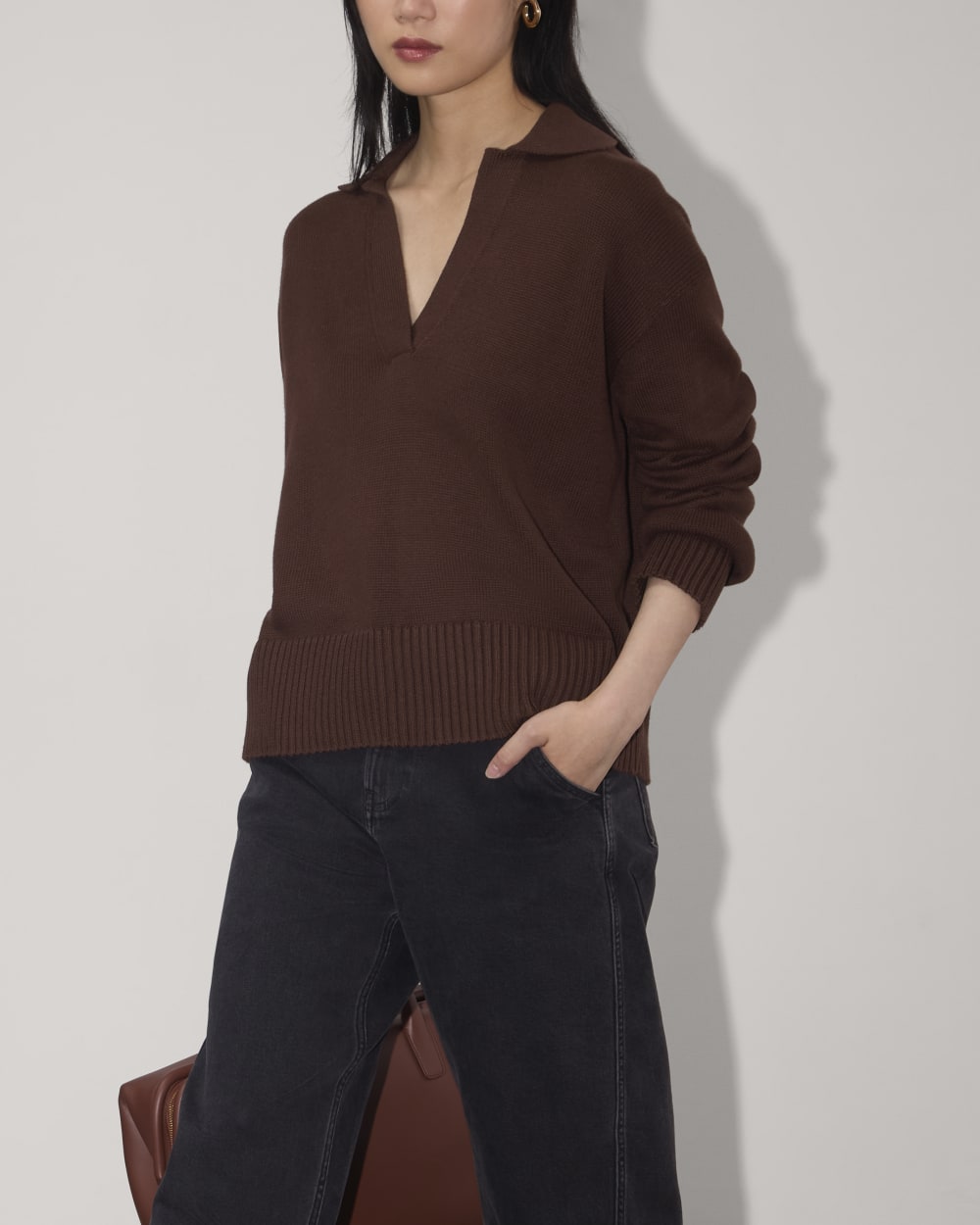 The Boxy Polo in Everyday Cotton | Dark Mahogany