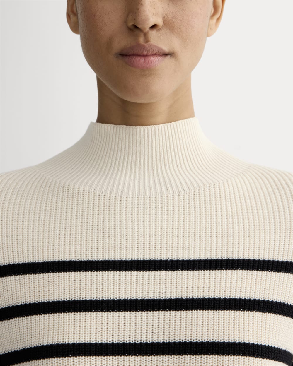 The Slouchy Funnel Neck in Everyday Cotton | Canvas / Black