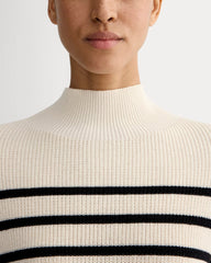 The Slouchy Funnel Neck in Everyday Cotton | Canvas / Black