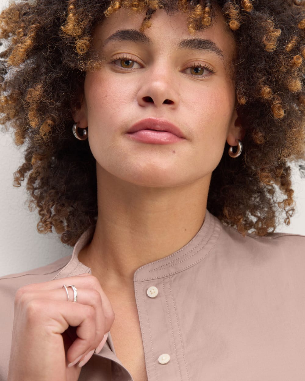 The Henley Shirt in Silky Cotton | Dusty Rose