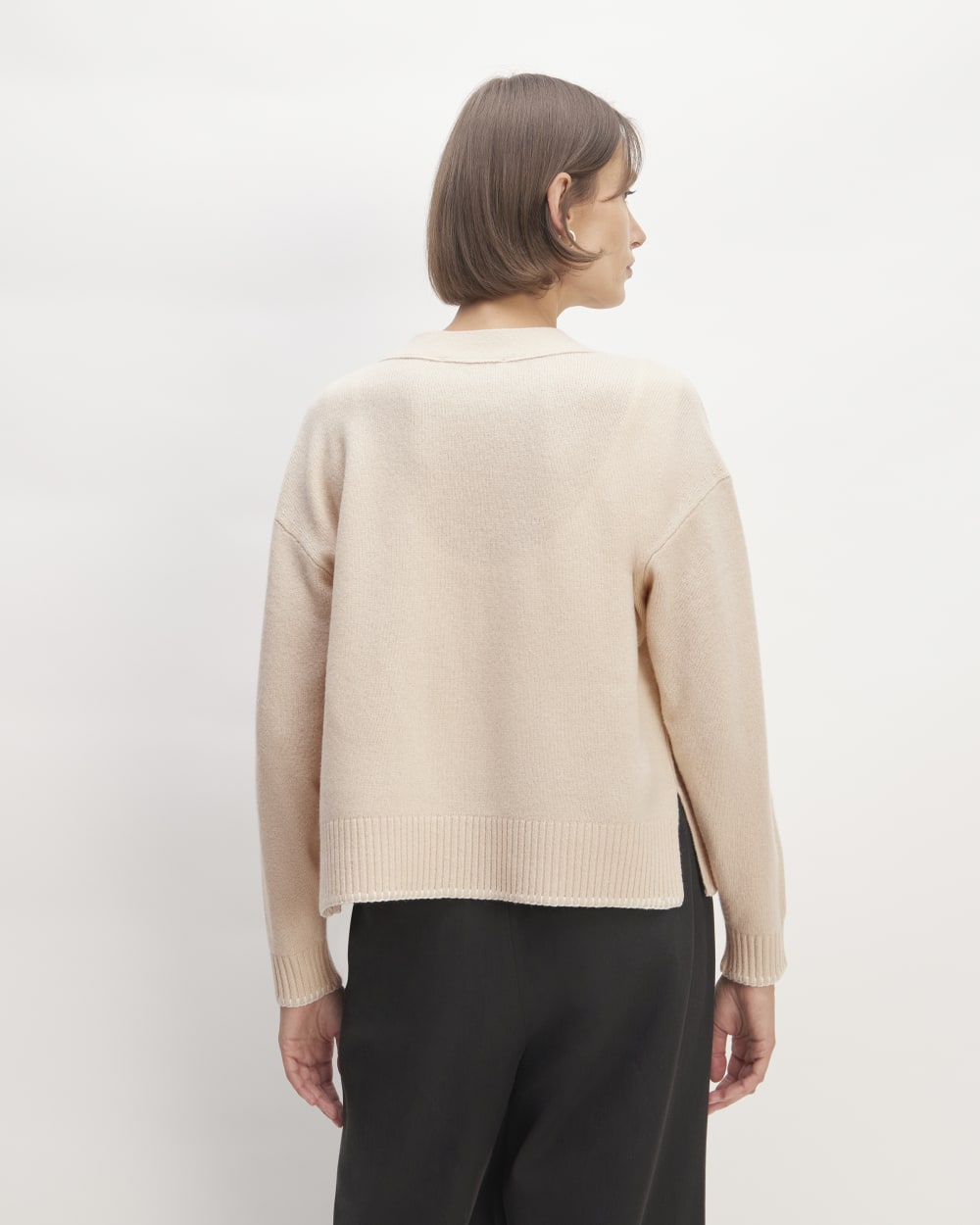 The Good Merino Wool Cardigan | Buttermilk / White