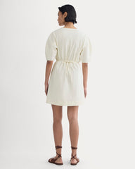 The Seersucker Mini Wrap Dress | Bone