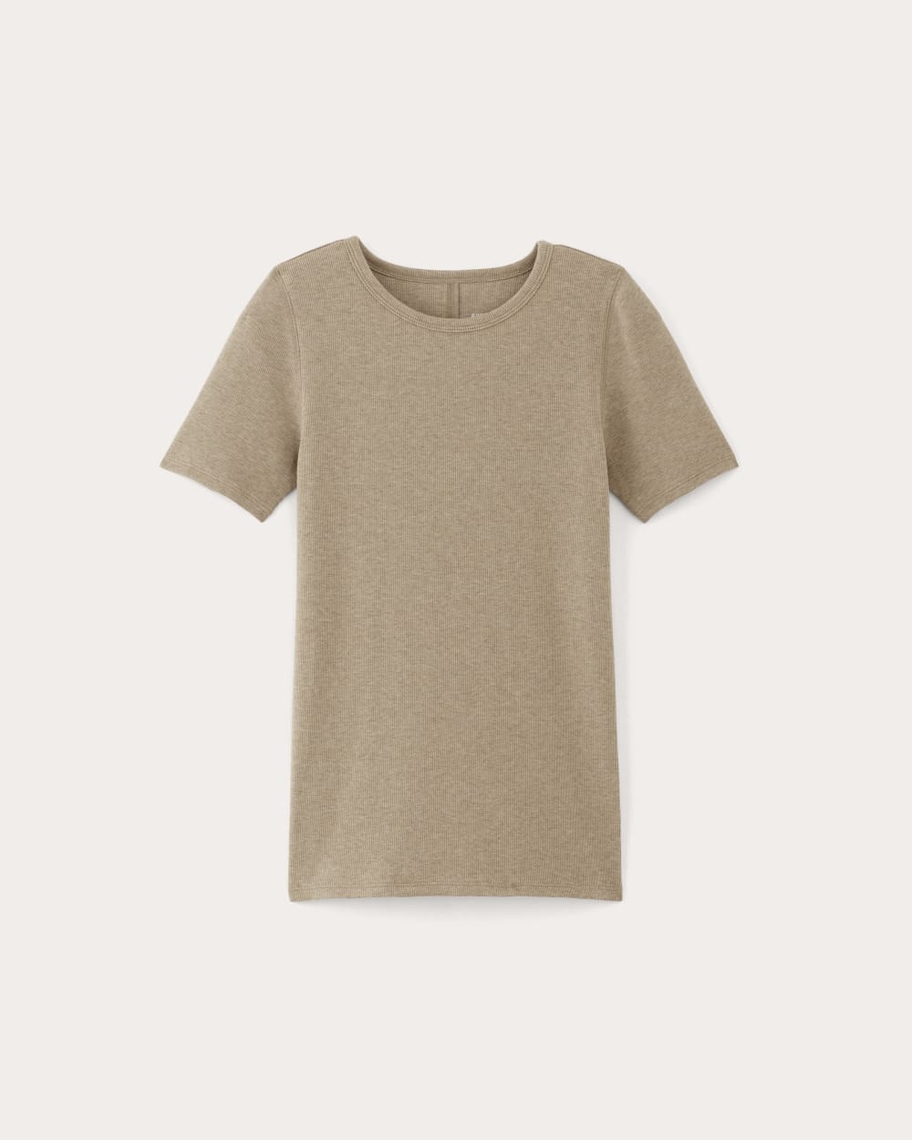 The Luxe Rib Crew | Heathered Tan