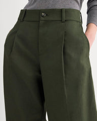 Wide-Leg Trouser in Buttersmooth | Dark Green | 32" Inseam