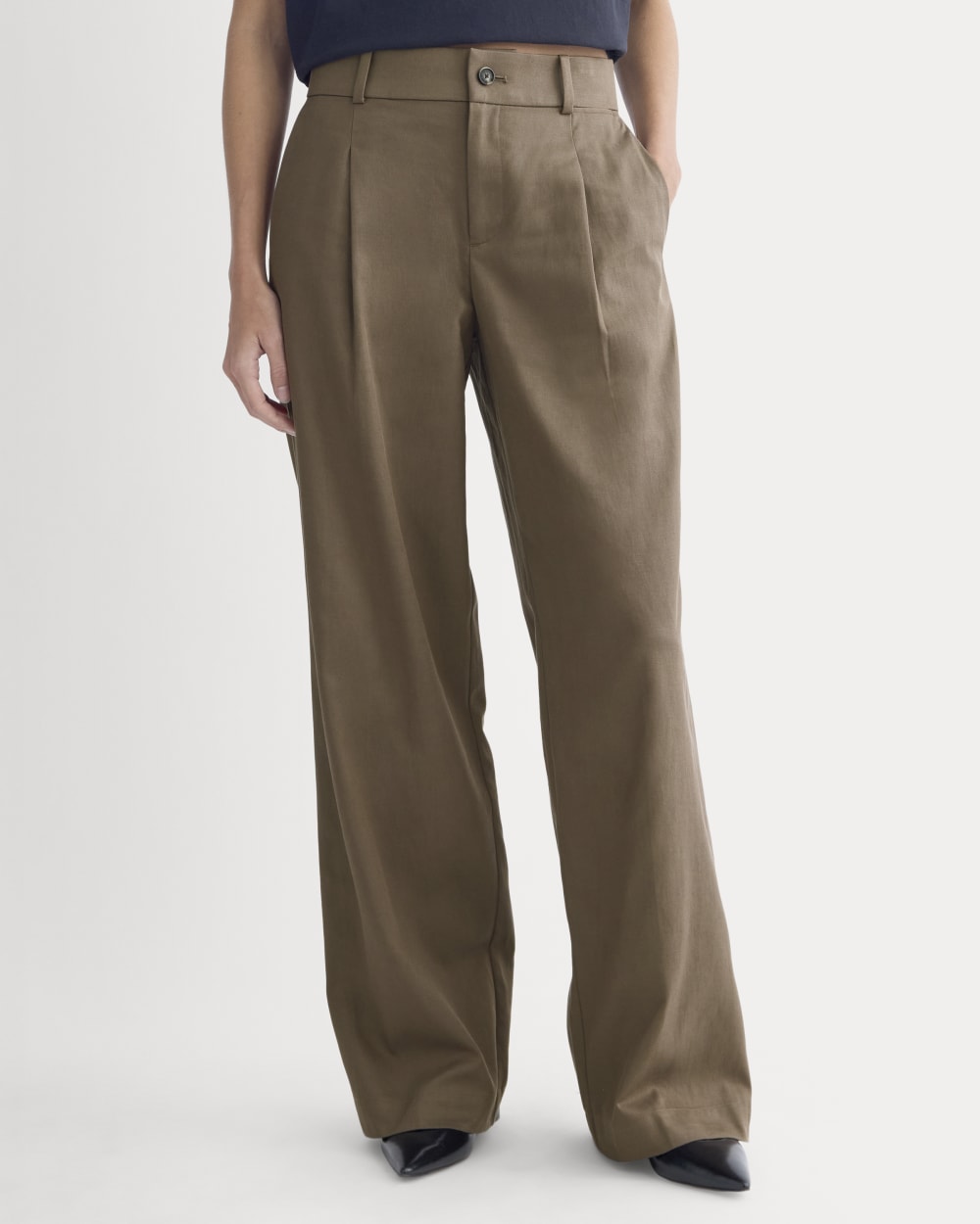 Wide-Leg Trouser in Buttersmooth | Deep Taupe | 32" Inseam