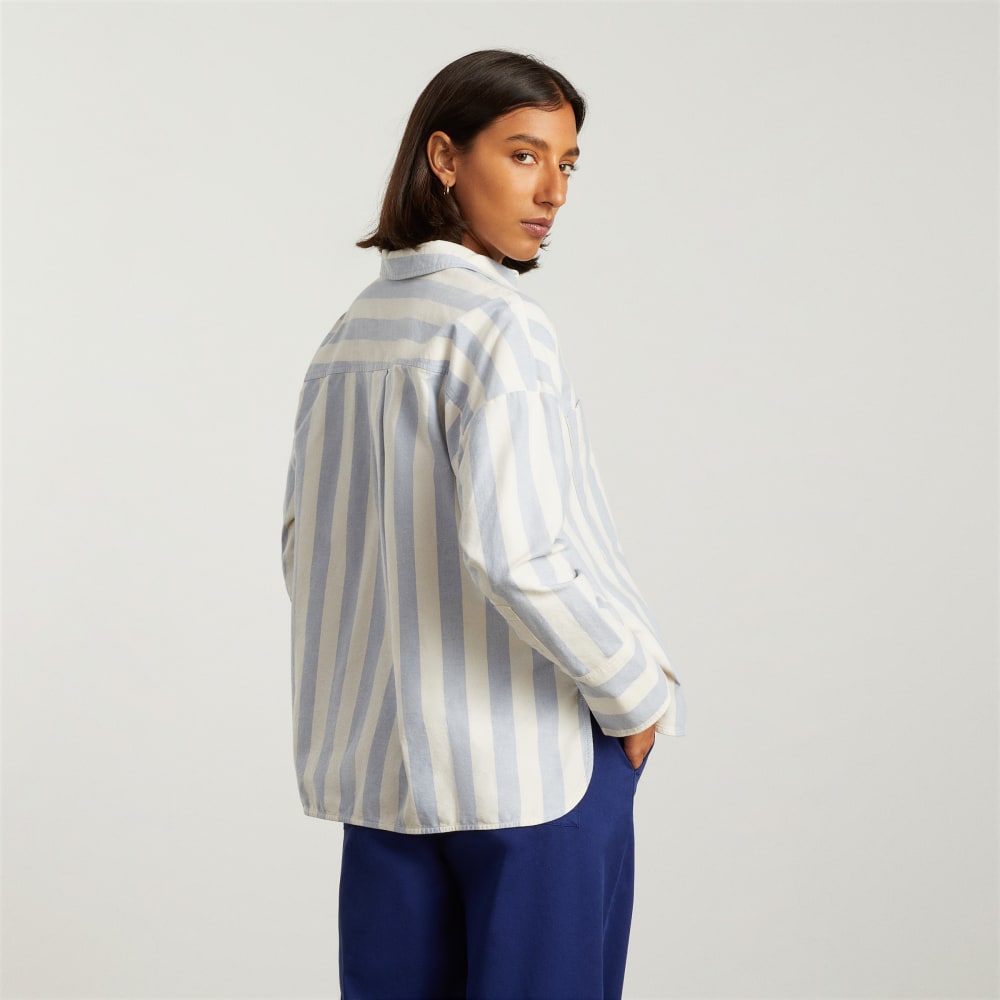 The Boxy Oxford | Blue / White