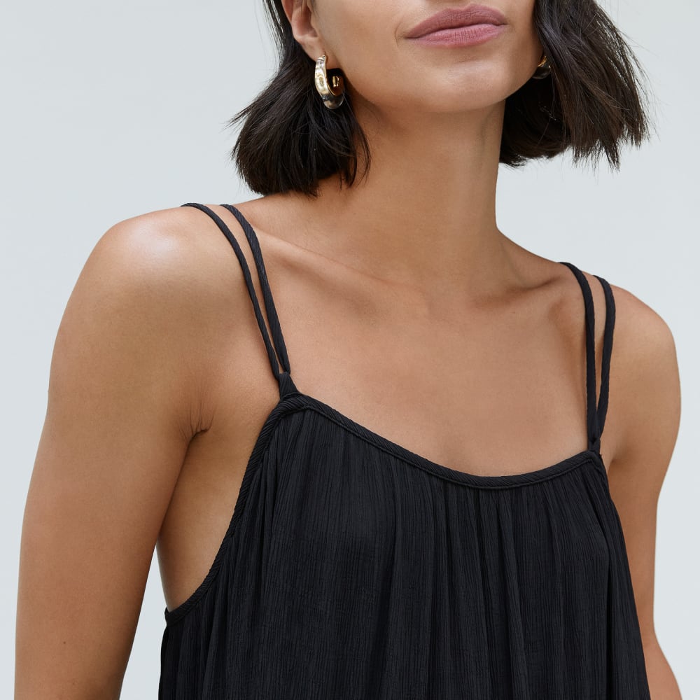 The Naia™ Ripple Tiered Maxi Dress | Black