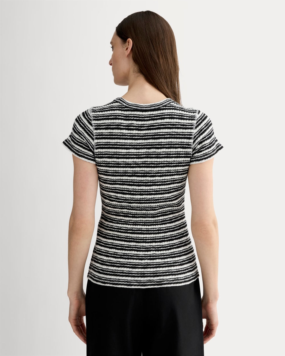 The Cozy Rib Tee | Bone / Black