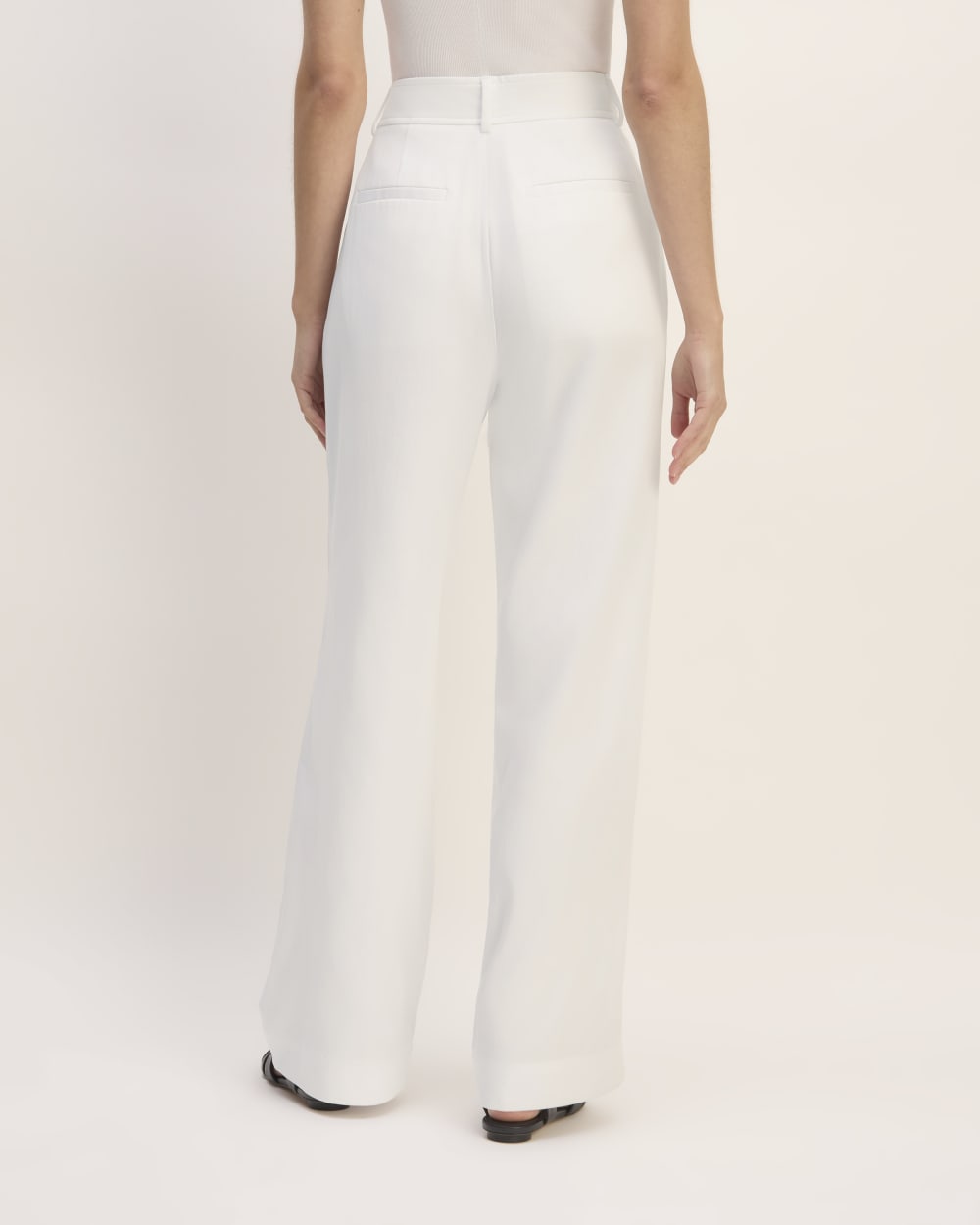 The Draper Pleated Pant in Buttersmooth | White | 32" Inseam