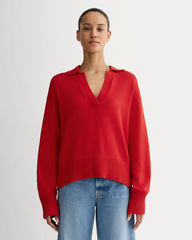 The Boxy Polo in Everyday Cotton | Classic Red