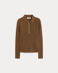 The Polo in Ultrasoft Merino | Heathered Toffee