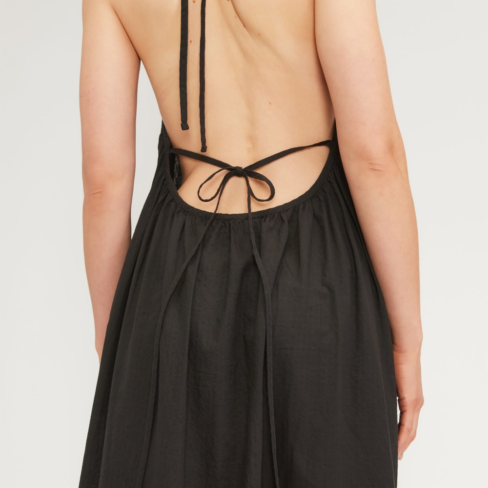 The Tie-Back Halter Dress | Black