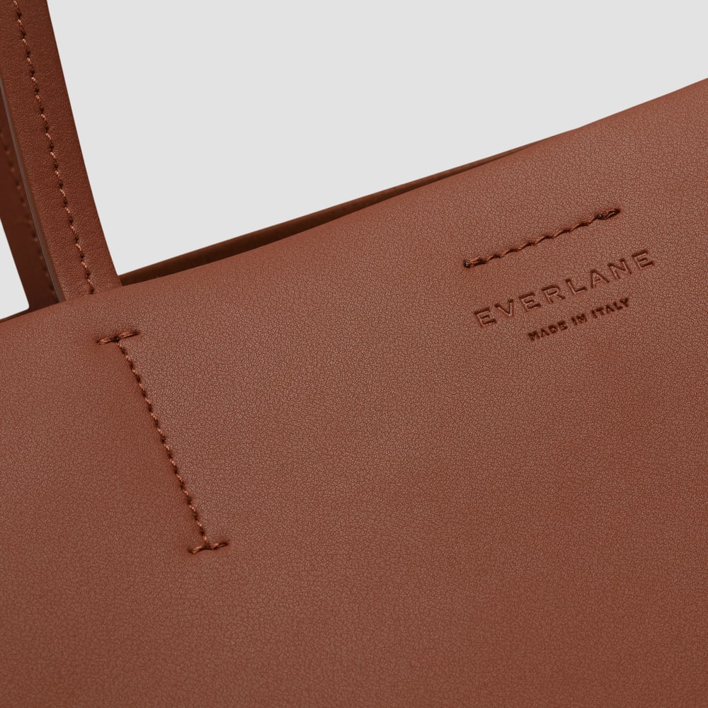 The Luxe Italian Leather Tote | Cognac