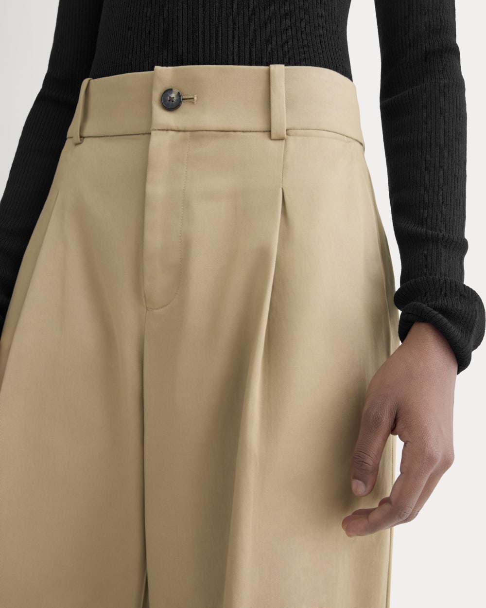 Wide-Leg Trouser in Buttersmooth | Ash Brown | 32" Inseam